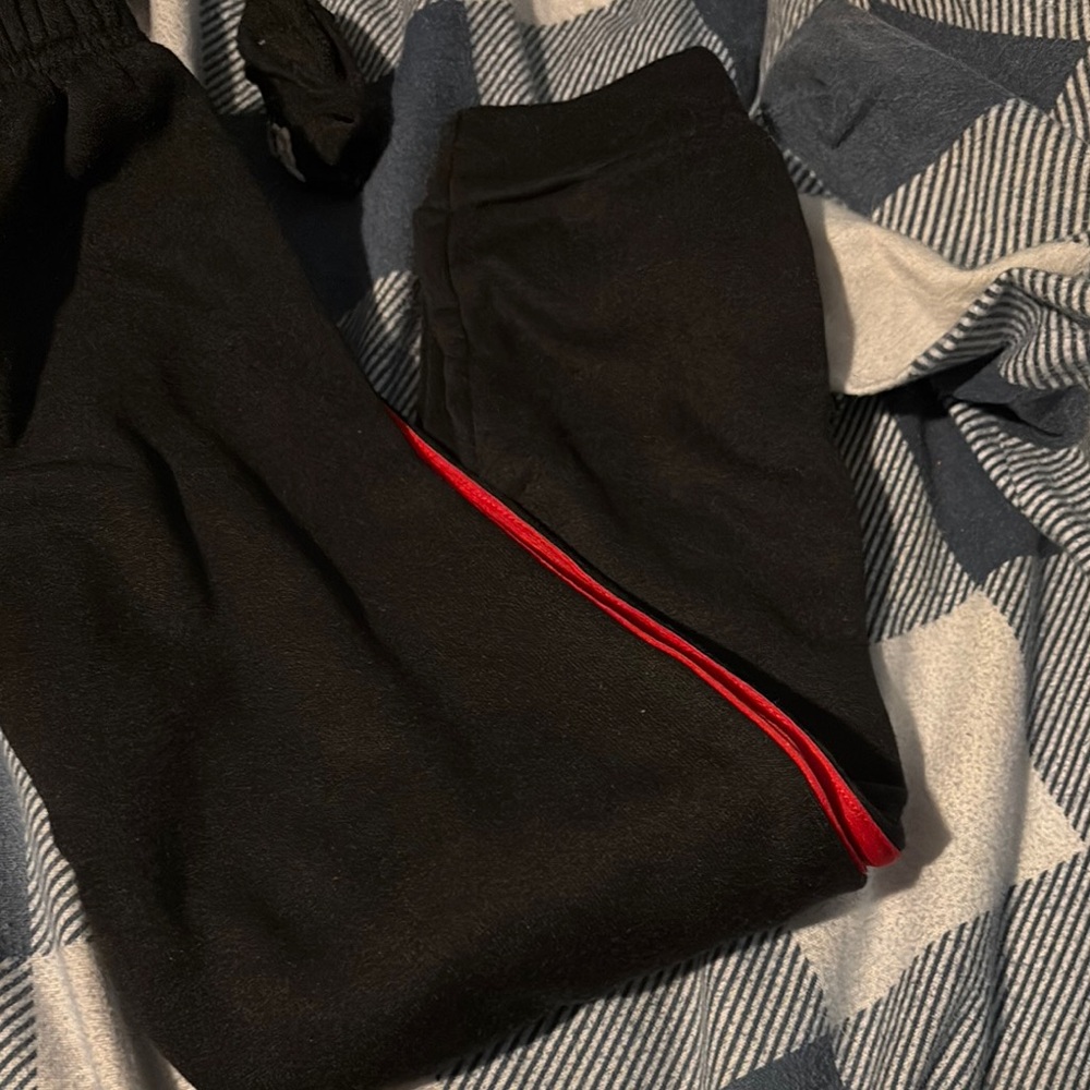 Black Pants with Red Stripe